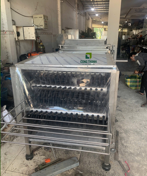 Máy đánh lông gà vịt 7 trục ngang